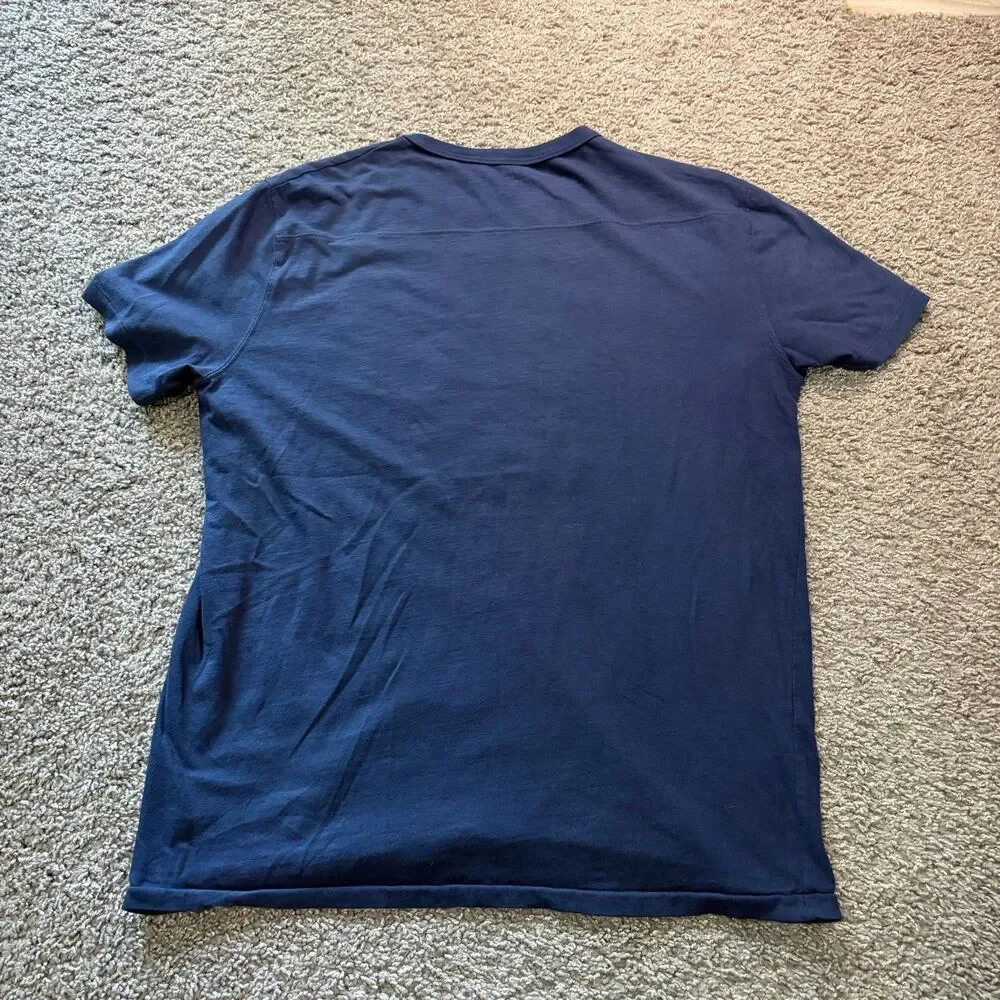 Polo Ralph Lauren 27 Distressed Cotton T Shirt Navy Blue Men’s Large